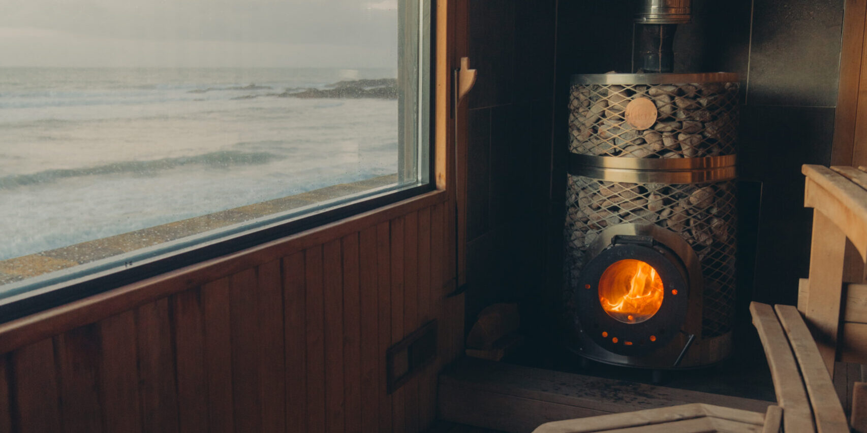 Wild Wellness Sauna wood-fired beach sauna with panoramic sea views in Cork