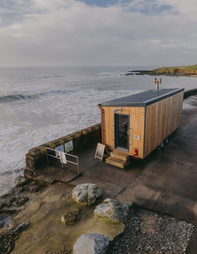 Wild Wellness Sauna at Garrettstown Beach with ocean views in Cork